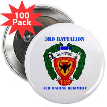 3B4M - M01 - 01 - 3rd Battalion 4th Marines with Text - 2.25" Button (100 pack) - Click Image to Close